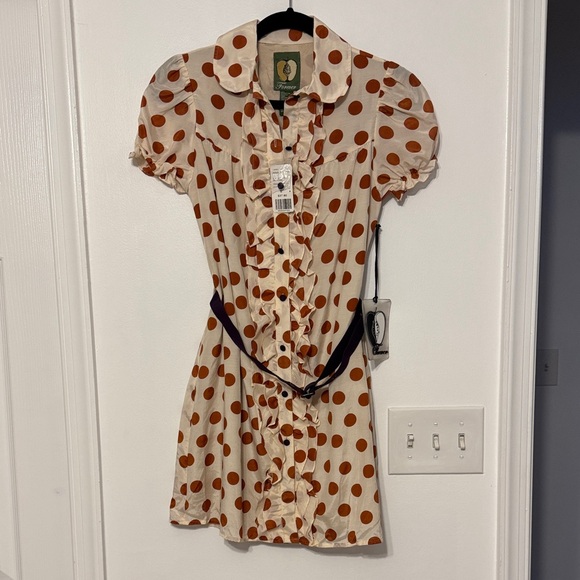 Forever21 Polka Dot Ruffle Belted Dress / Tunic - Picture 1 of 5
